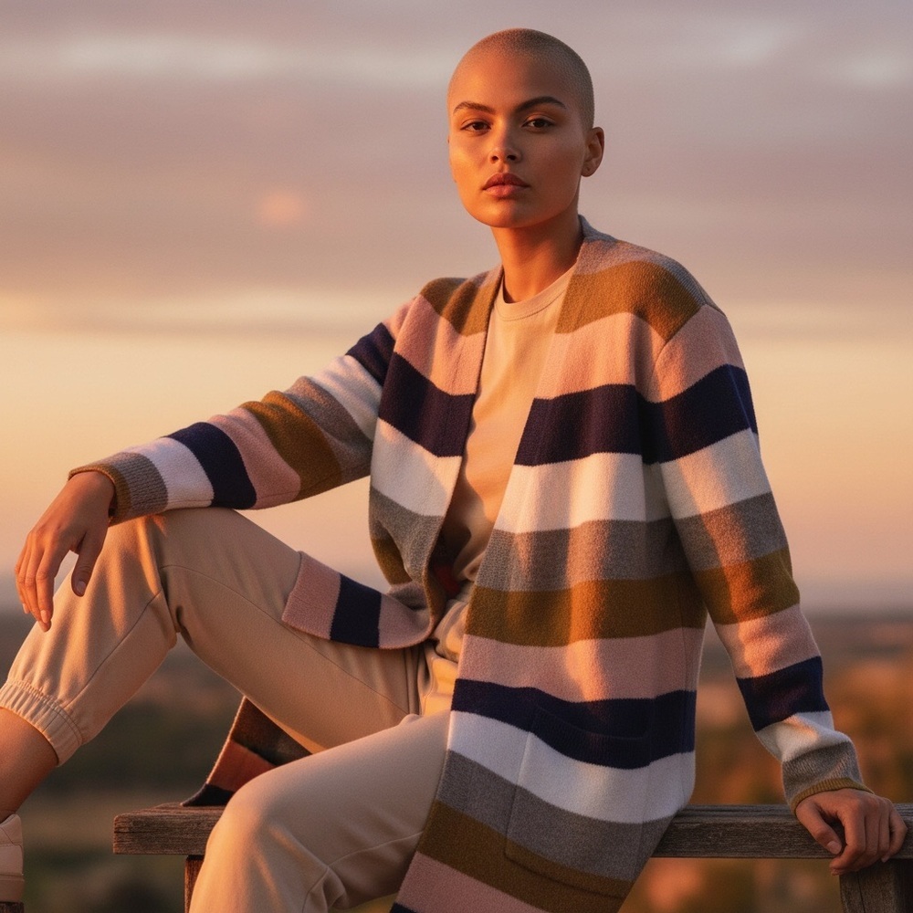 Madewell Kent Bengali Indigo Open Front Cardigan Stripes Style M3105 Size M